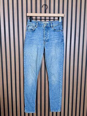 Reformation Jeans 23 Maya Blue Skinny Ankle Button Fly Mid Rise Denim Pants